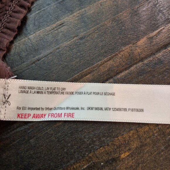 Free People One Sydney Blouse Semi-Sheer Crochet Accents Smocked Waist Sz S Moch - Picture 9 of 10